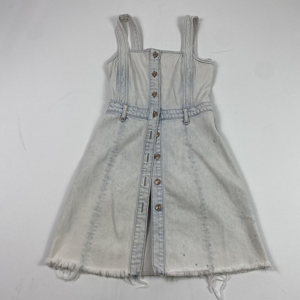 7 For All Mankind Light Wash Denim Mini Dress - Picture 6 of 9